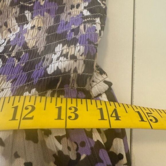 K. Jordan Lavender Floral Halter Strap Smocked Wide leg Jumpsuit Sz1X Soft Girl - Picture 12 of 15